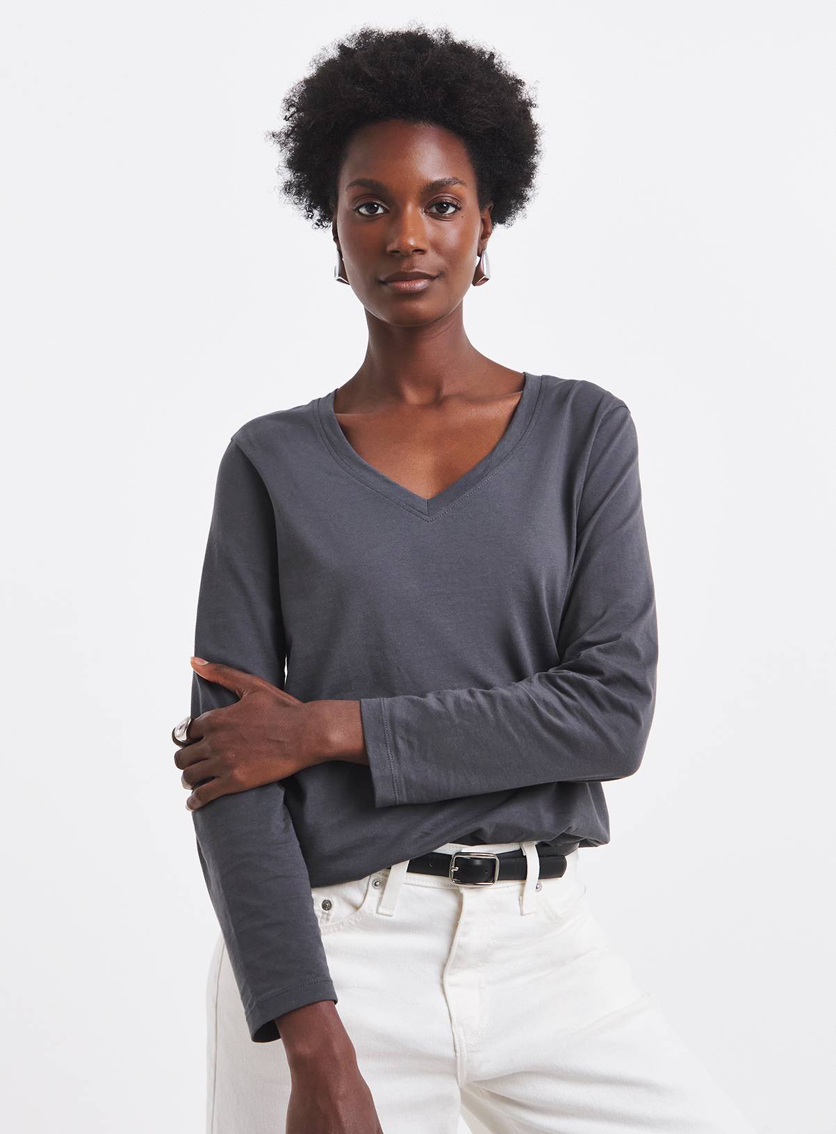 JD WILLIAMS 3 Pack V Neck Long Sleeve Top 8 - Image 1